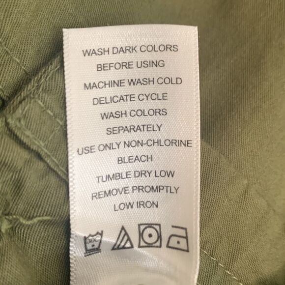 Woman Within Size 1X 💯 Cotton Army Green Fatigue Jacket  Adjustable Tie Waist - Picture 8 of 9